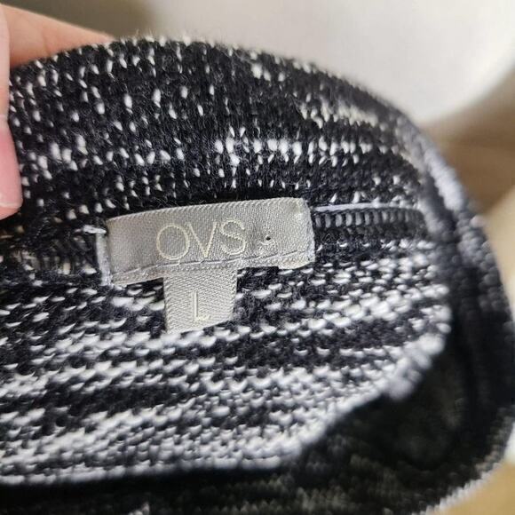 OVS Cropped Tweed Frayed Hem Sweater Large - Picture 3 of 5